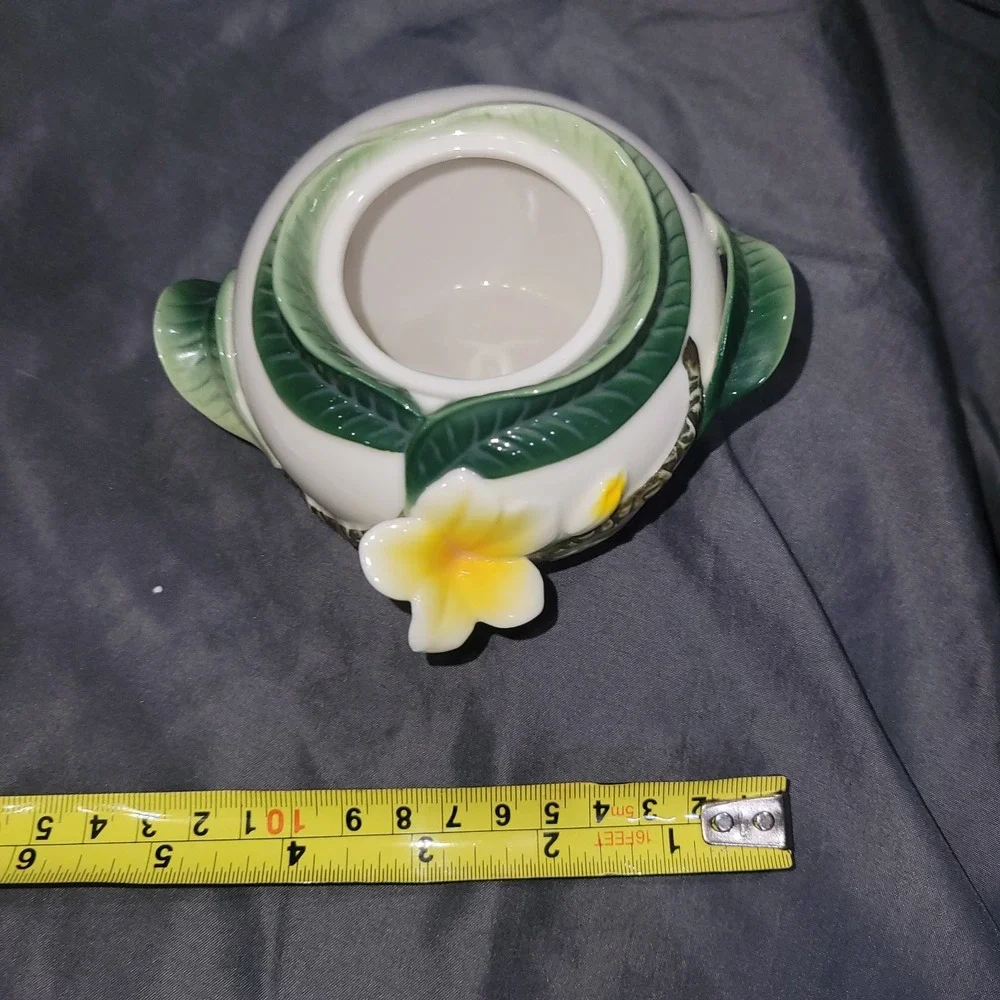 Franz Alii Hawaiian Flower Porcelain Plumeria Floral Tea Coffee Creamer Sugar